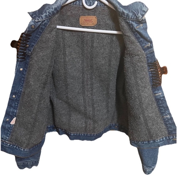 Vintage Levi’s 71506‑0316 Blanket Lined Denim Trucker Jacket Men’s 48L (Fits XXL - Picture 3 of 15